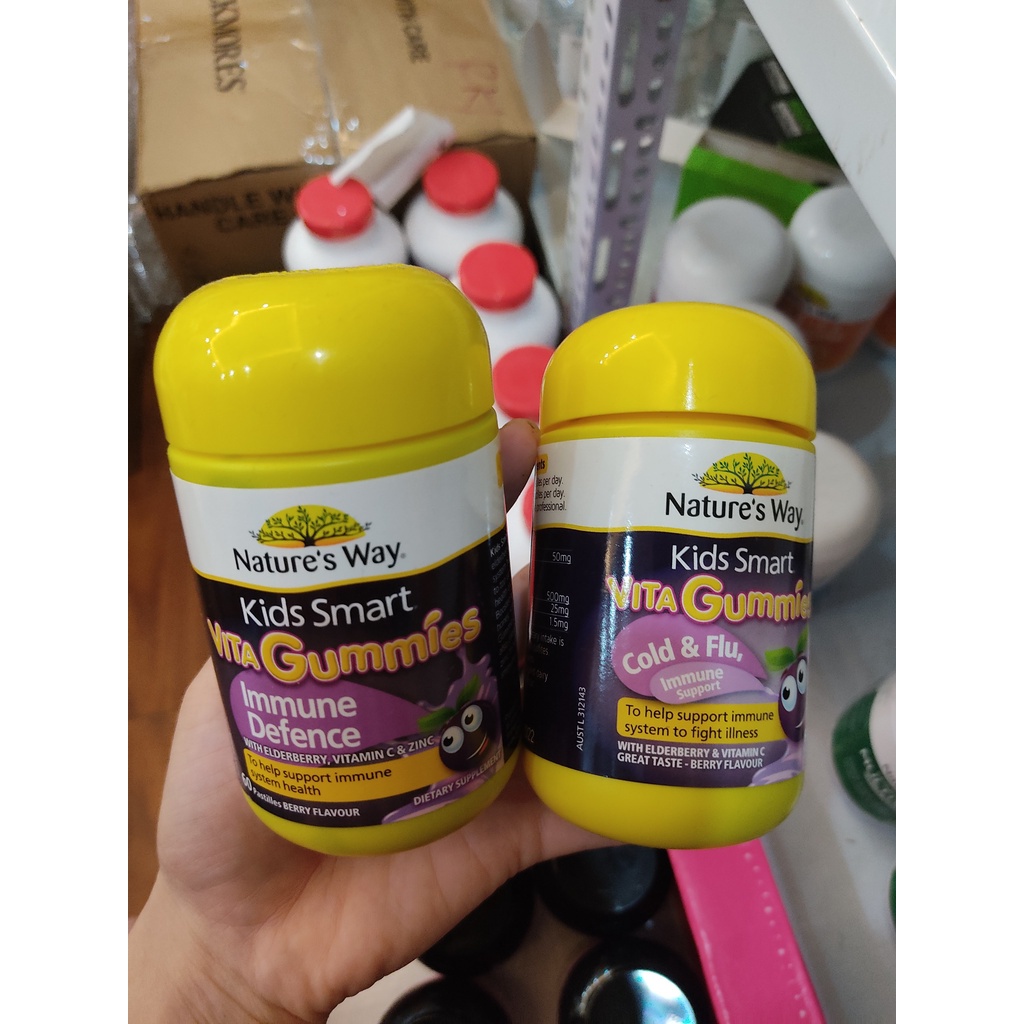 Kẹo dẻo ngừa cúm, cảm lạnh, tăng đề kháng cho bé Gummies Nature's Way Úc