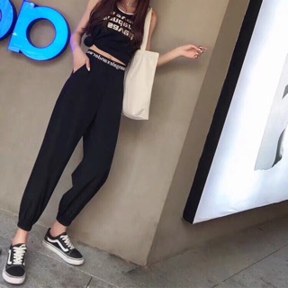 [FREESHIP] Quần Jogger nữ cạp chun chữ co giãn cá tính