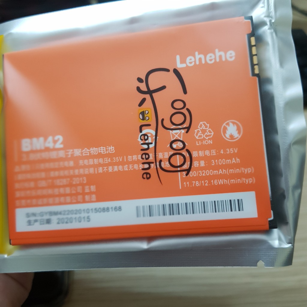 Pin xiaomi redminote chính hãng Lehehe,dung lượng 3200mAh,bảo hành 6 tháng