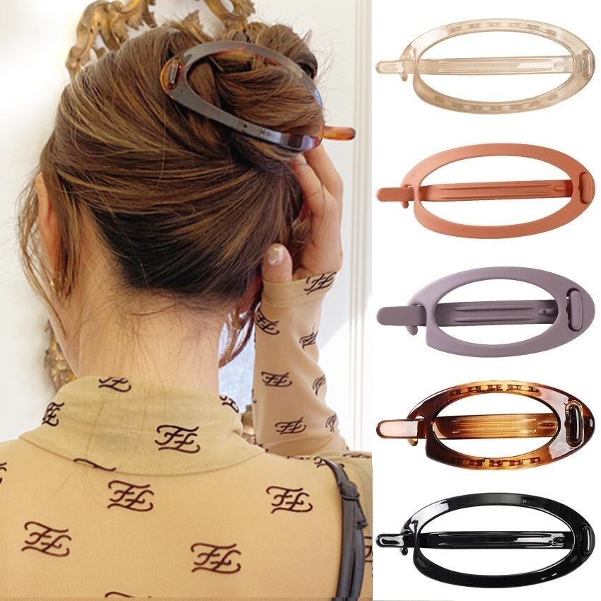 Kẹp tóc Haimeikang 12cm hình oval thời trang cho nữ