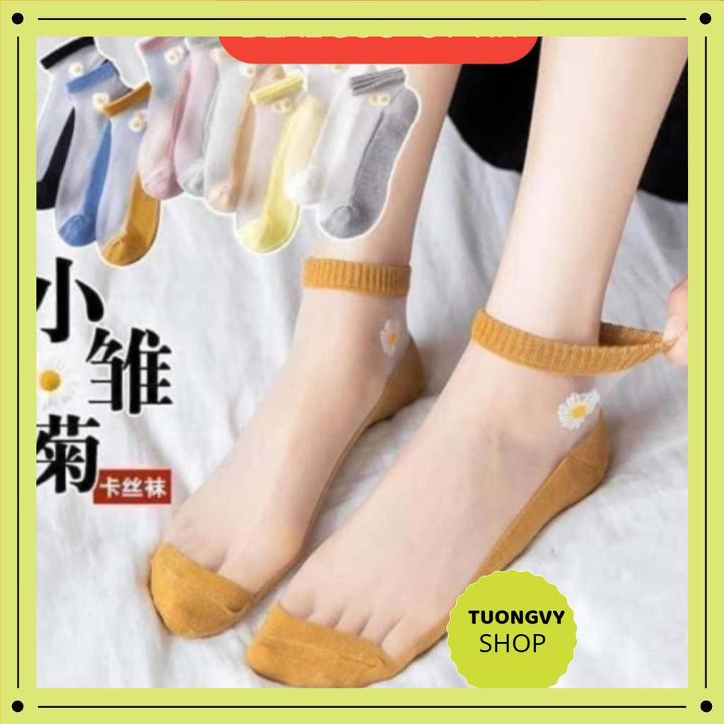 Tất nữ ????????Tất nữ cổ ngắn phối ren xuyên thấu chất đẹp