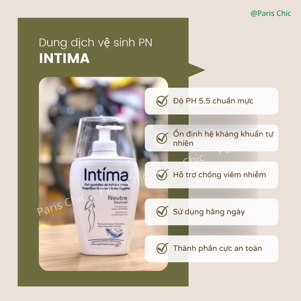 Dung dịch vệ sinh phụ nữ Intima Pháp 200ml pH 5.5 cực an toàn