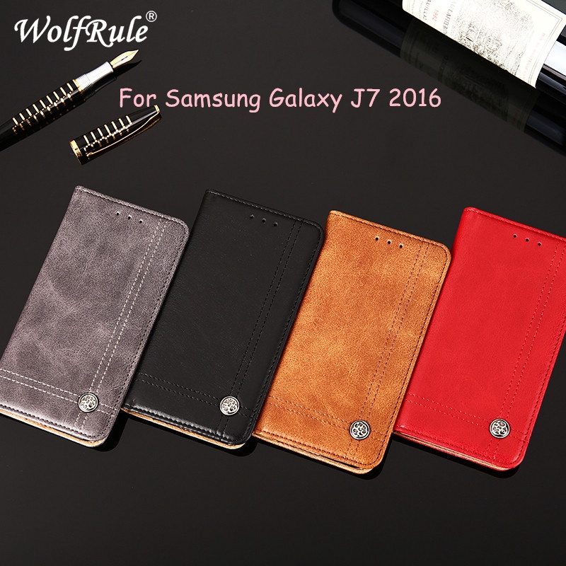 Bao da nắp gập sang trọng thiết kế ví đựng cho Samsung Galaxy J7 2016