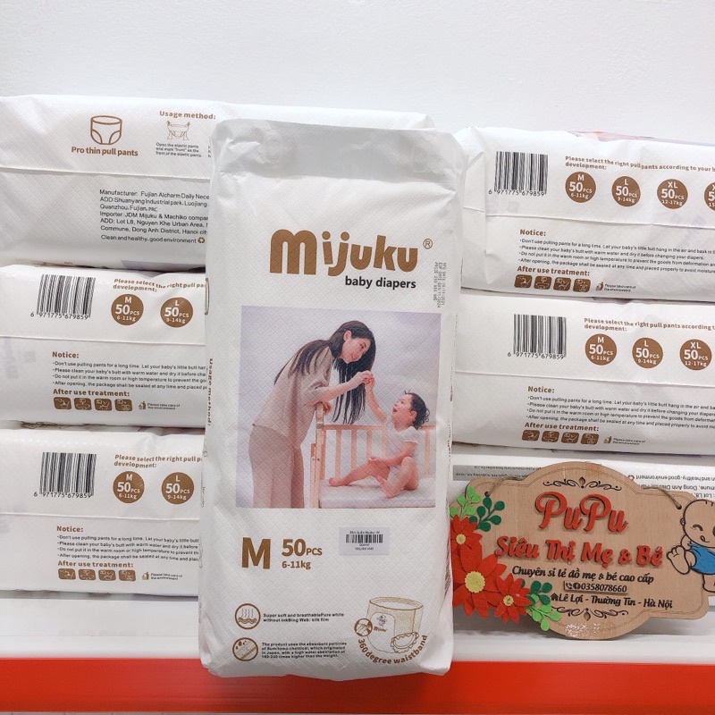 Bỉm Quần Mijuku Bịch 50 Miếng Đủ Size M50/L50/XL50/XXL50