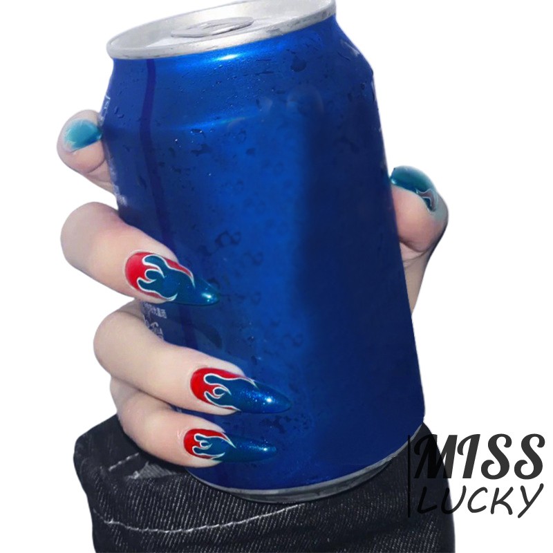 Set 24 móng tay nhân tạo đầu nhọn phong cách cá tính dành cho nữ