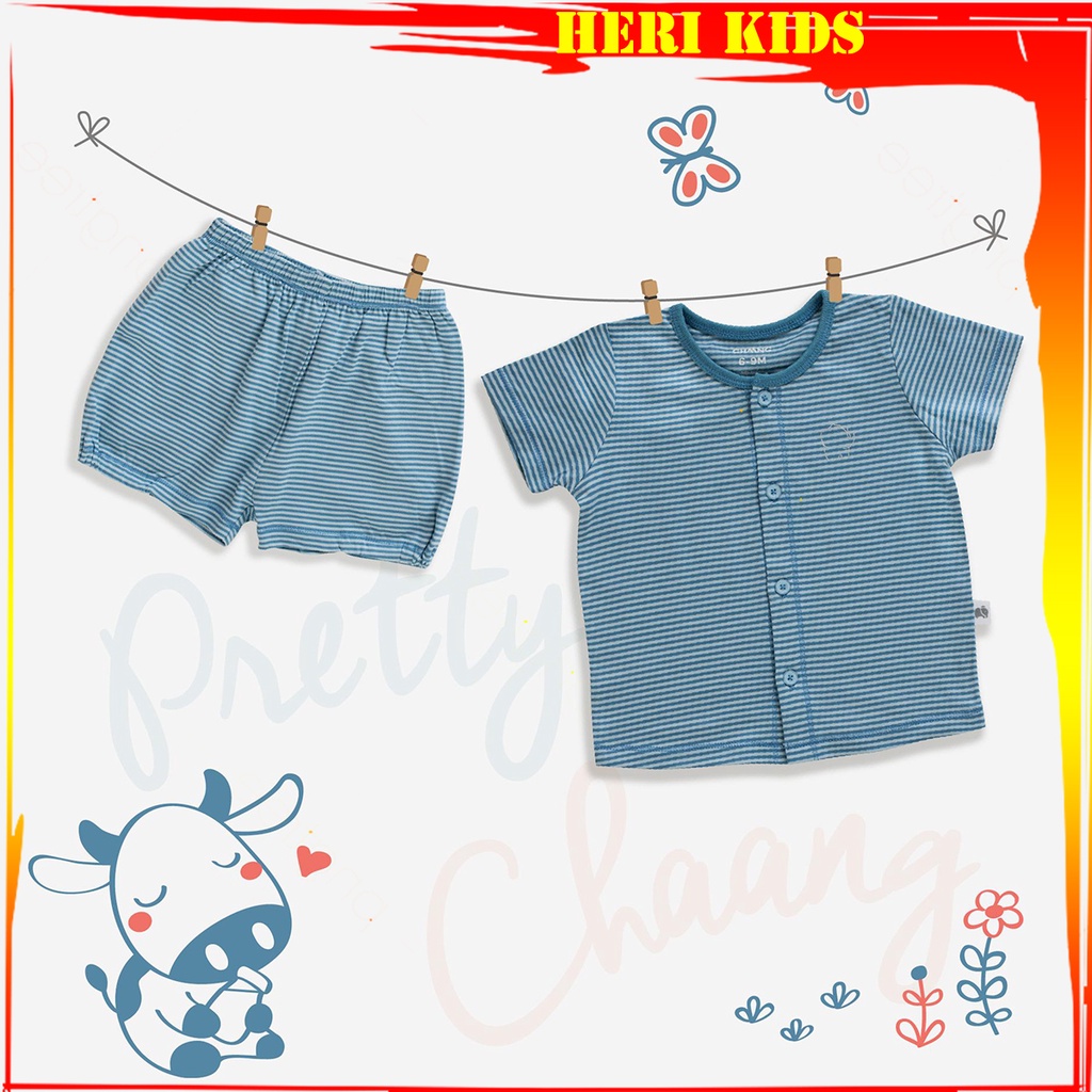 Bộ cộc tay cúc thẳng 0m - 18m CHANGG