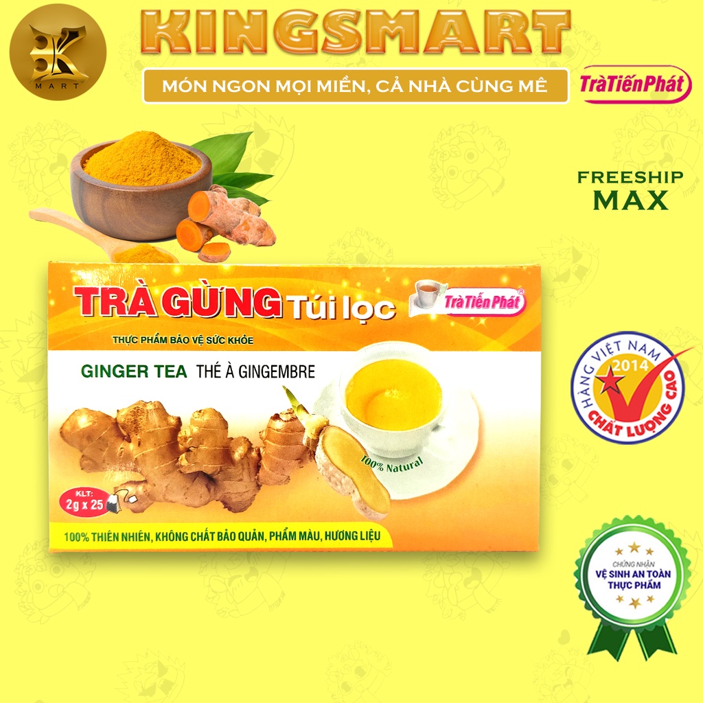 Trà Gừng Túi Lọc 50G Làm Ấm Cơ Thể, Chống Cô Vy