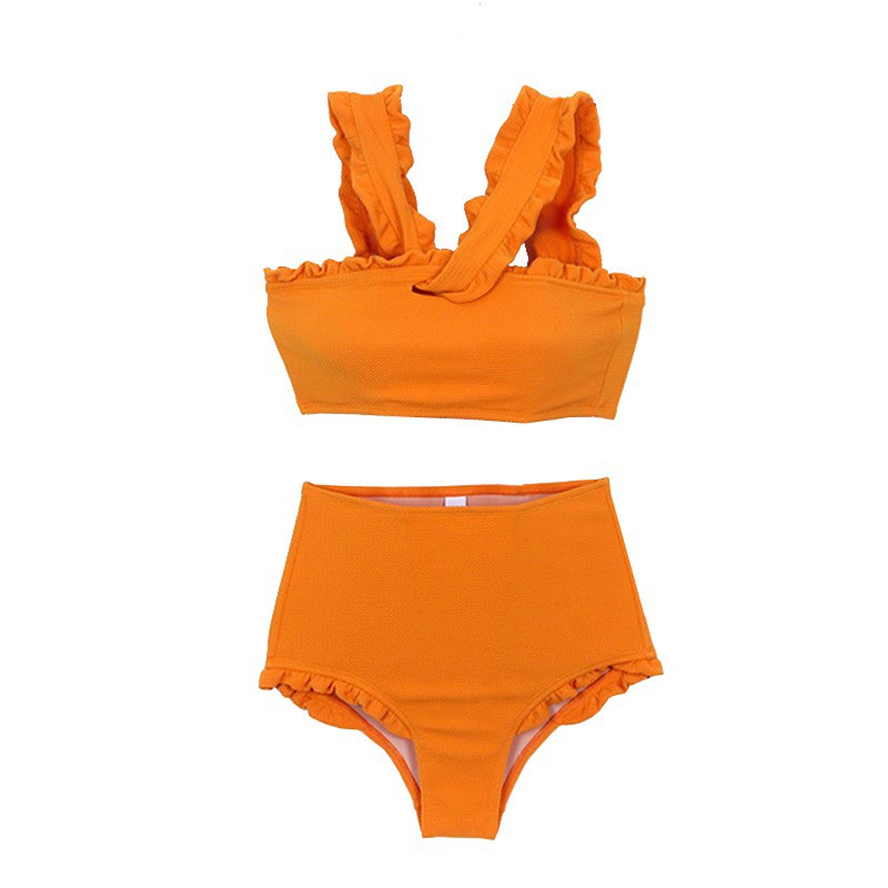 Bikini forgirl 2 mảnh cổ chéo màu vàng nữ tính tôn dáng