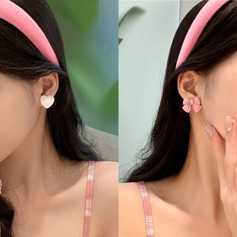 Bông tai mạ bạc 925 hình nơ ngọt ngào phong cách Hàn Quốc cho nữ