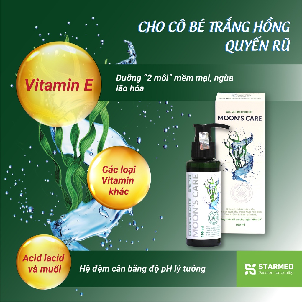 Dung Dịch Vệ Sinh Phụ Nữ Moon's Care Cho Mẹ Bầu & Sau Sinh, Kháng Khuẩn, Giảm Nấm, An Toàn Cho Da Nhạy Cảm 100ml