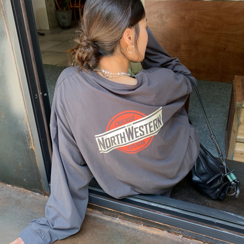 Áo Thun Tay Dài Xẻ Tà Dáng Rộng Thời Trang Mùa Thu Mới Cho Nữ