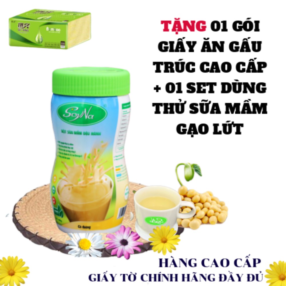 Mầm Đậu Nành Cao Cấp SoyNa 400GR 100% Nguyên Liệu Hữu Cơ , bổ sung nội tiết tố, đẹp da. Đã Kiểm Định Chất Lượng An Toàn.