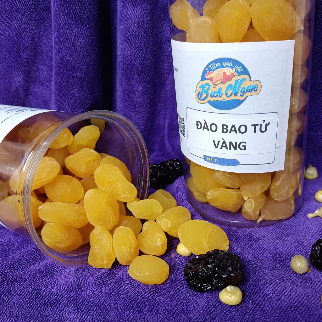 Ô MAI XÍ MUỘI VÀNG ĐÀO BAO TỬ VÀNG | LON 500G | THƠM GIÒN VỊ CHUA NGỌT | ĐỒ ĂN VẶT BICHNGAN FOOD