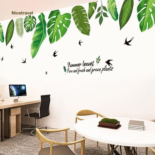 Miếng dán tường hình lá cây hiệu ứng dễ chùi rửa