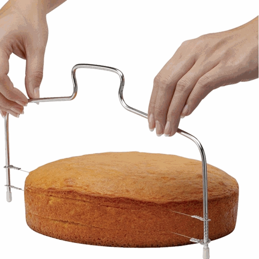 Dụng cụ cắt bánh bằng thép không gỉ hai dây có thể điều chỉnh tiện lợi