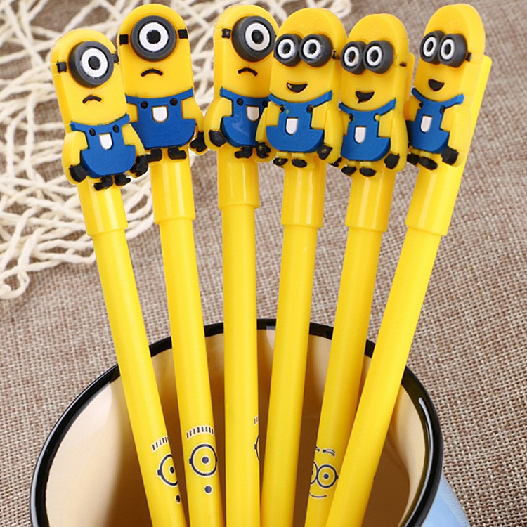 Bút gel nước mực đen hình minion, ngòi 0.5mm