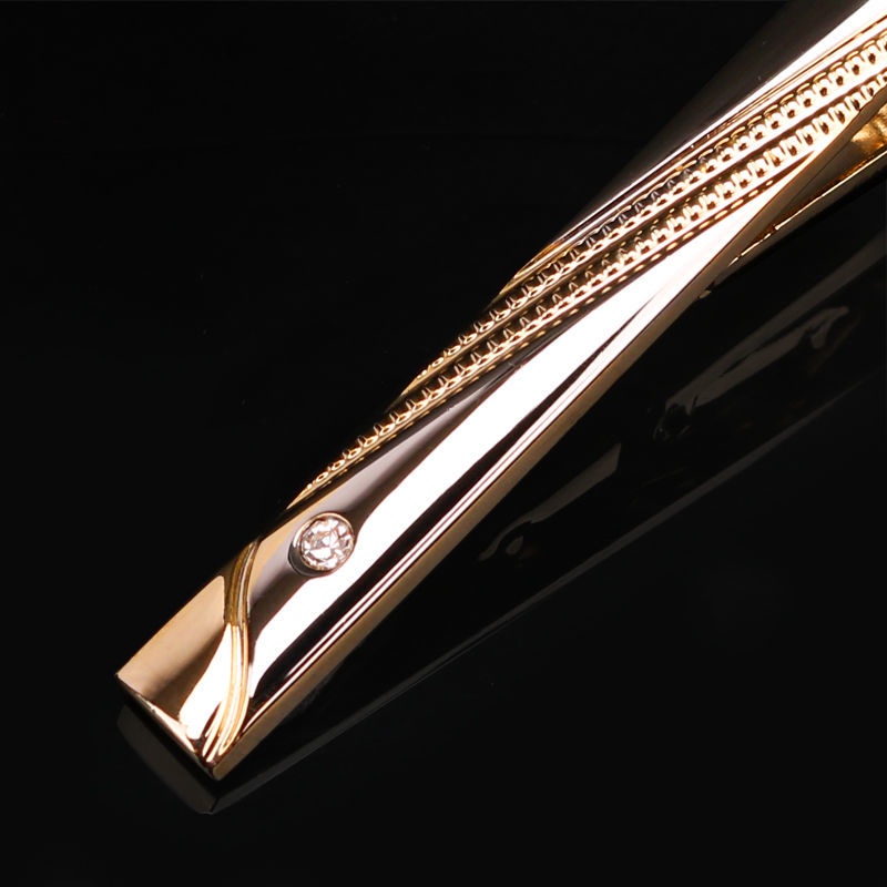 Kẹp Cà Vạt Hình Chữ C Màu Vàng Phong Cách Hàn Quốc Đơn Giản Thời Trang Cho Nam