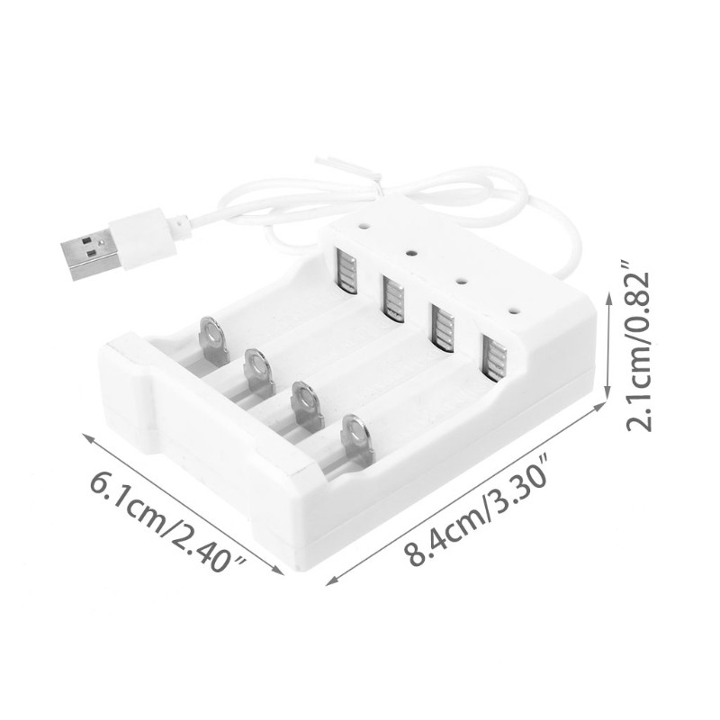 Bộ sạc pin AA/ AAA 1.2V thông minh có 4 ngăn USB tiện lợi
