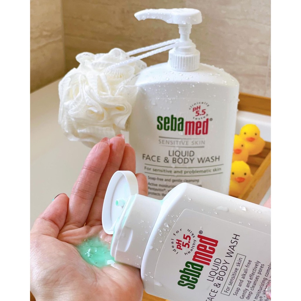 Sữa rửa mặt và tắm toàn thân da nhạy cảm Sebamed pH5.5 300ml [Nhập Khẩu Chính Hãng]