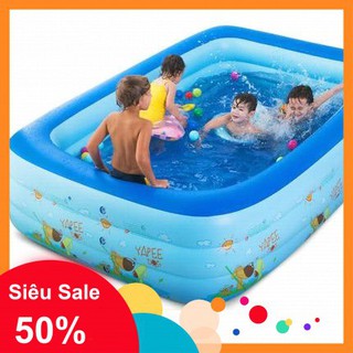 Bể bơi phao bơi 3 tầng chữ nhật 1,5m + tặng bộ keo vá