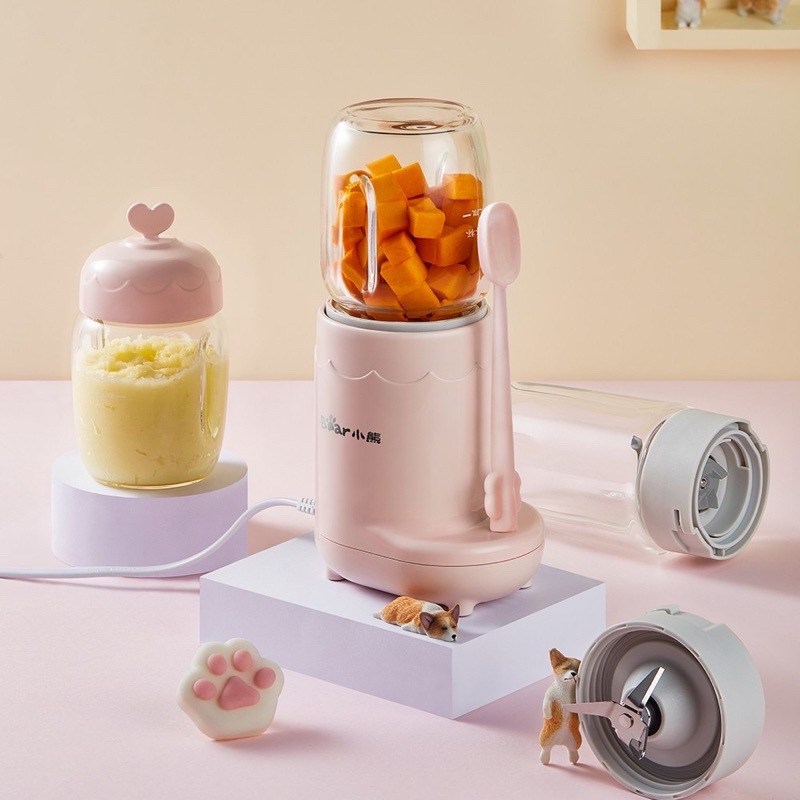 Máy xay Bear C04J1 3 cối thuỷ tinh cao cấp cho bé ăn dặm