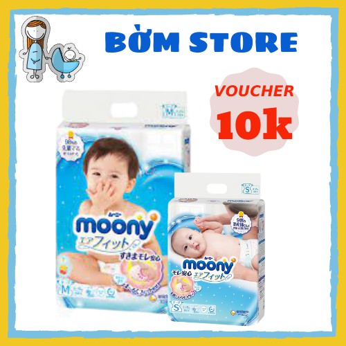 Bỉm Dán/Quần Moony Xanh Nội Địa Nhật Cộng Miếng Nb96/S88/M68/M64L58/L50/XL44