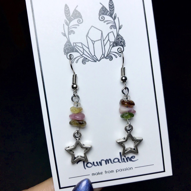 COLORFUL - Hoa tai Handmade phối charm, vụn bóng cá tính