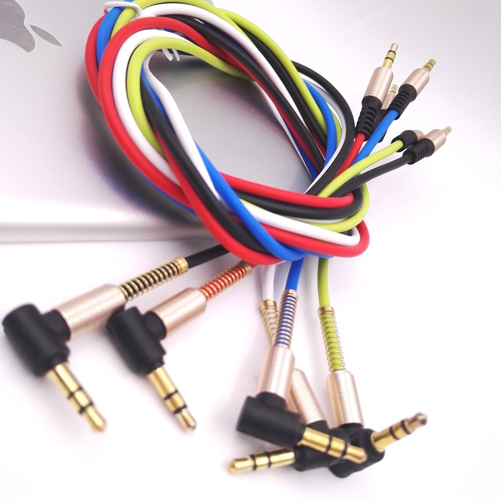 Dây Cáp Âm Thanh Nối Dài Tai Nghe Jack 3.5mm Và 90 Độ Góc Dẹt 1M