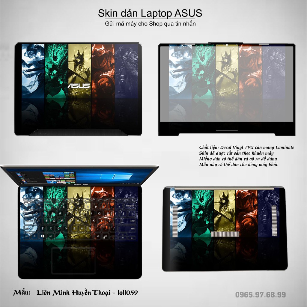 Skin dán Laptop Asus in hình Liên Minh Huyền Thoại nhiều mẫu 8 (inbox mã máy cho Shop)