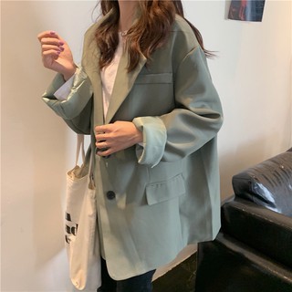 KHOÁC BLAZER XANH DÁNG RỘNG (kèm video, ảnh thật)