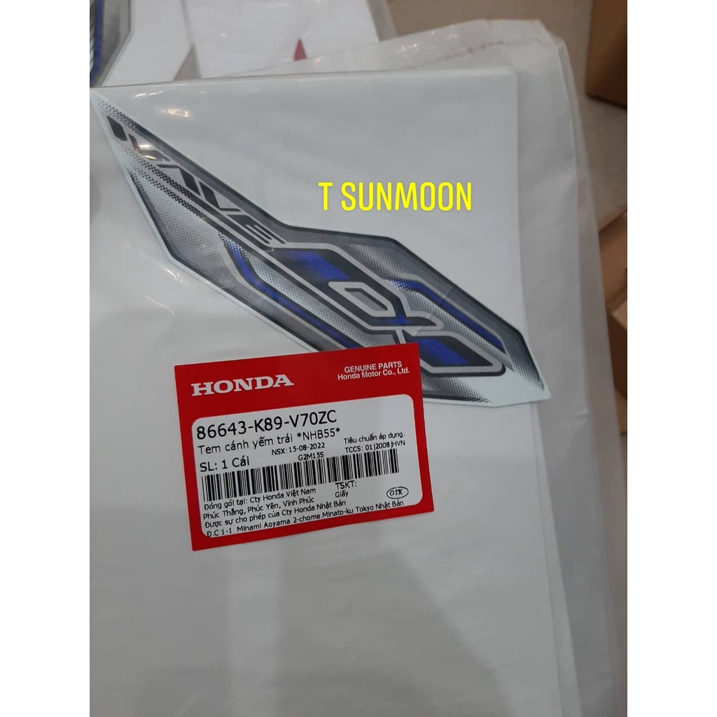 Tem yếm tem ốp sườn wave anpha 110 2023 v70 honda