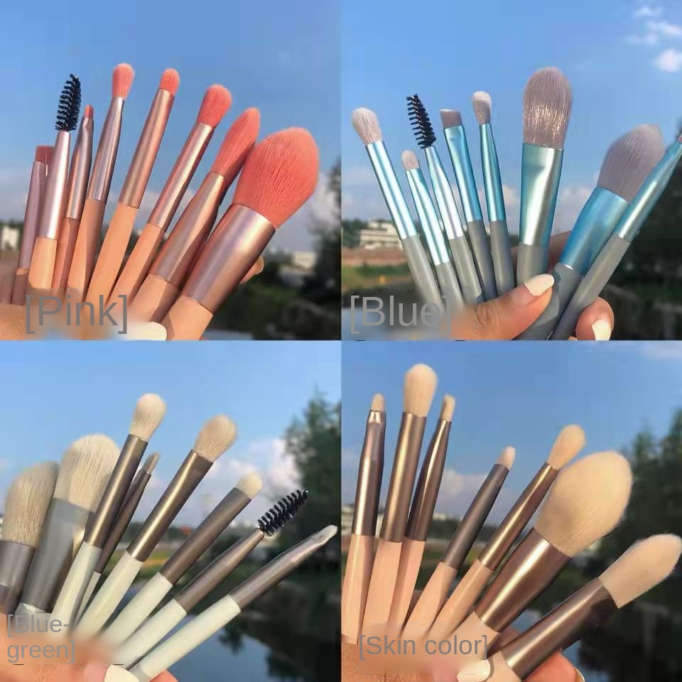 Bộ 8 Cọ Trang Điểm Mini Màu Macaron Dễ Mang Theo