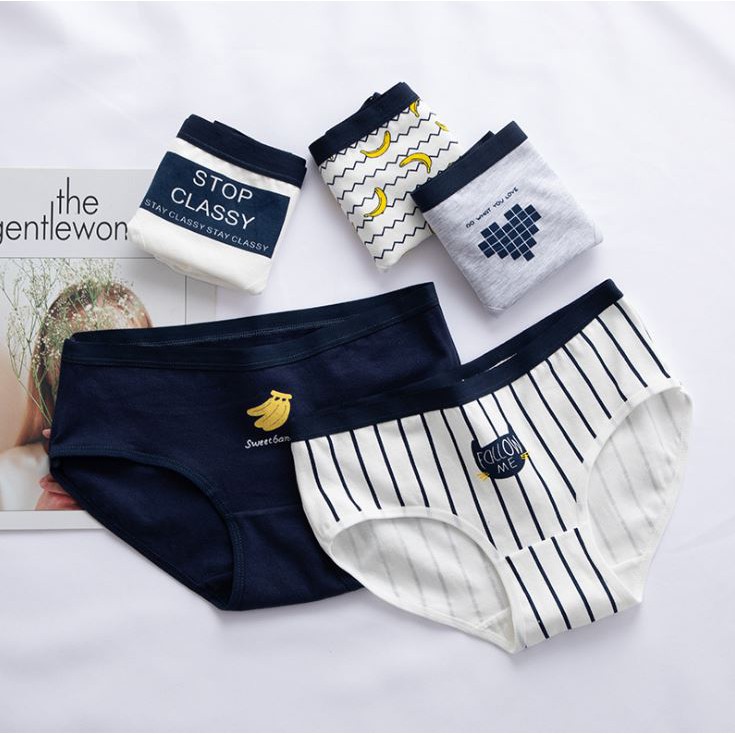 Set 5 Quần Lót Cotton Thấm Hút Mồ Hôi Họa Tiết Chuối P005 | BigBuy360 - bigbuy360.vn