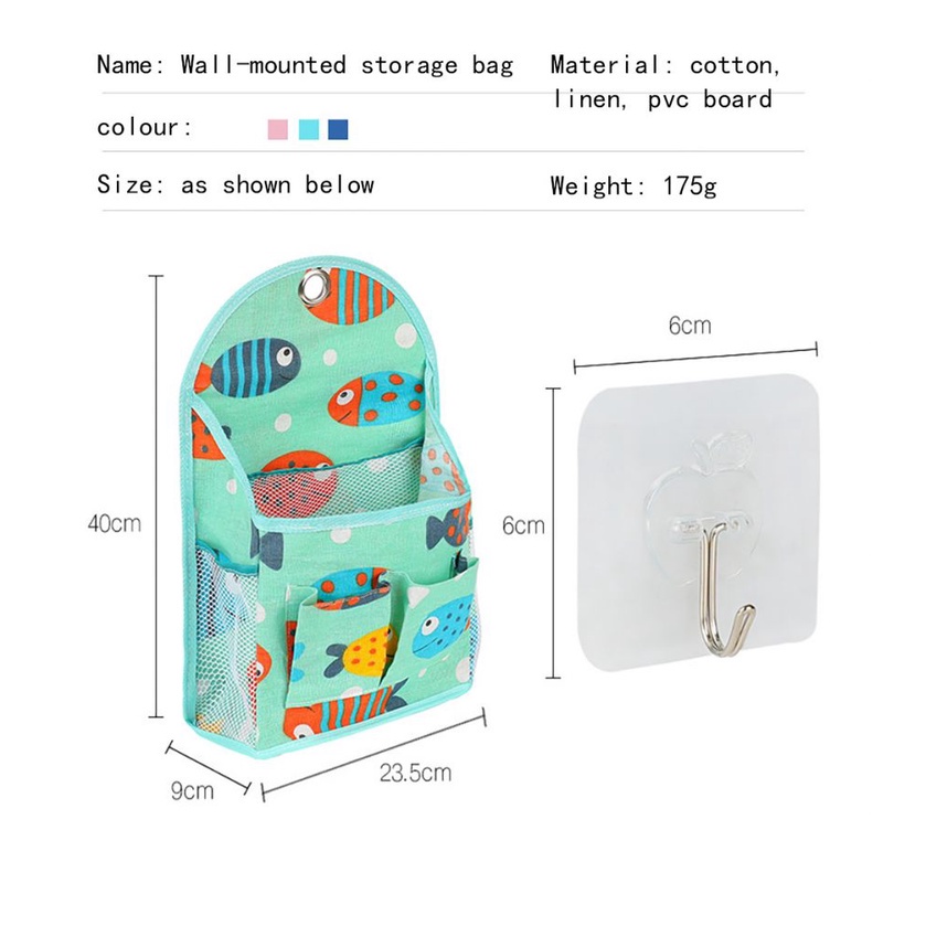 ♡ Wall-mounted storage bag behind dormitory door wall storage basket bathroom hanging storage bag ▍MOON