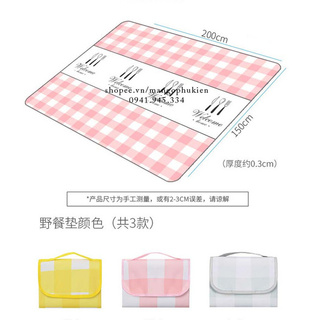 Thảm picnic dã ngoại  ( thảm du lịch 2 lớp có quai xách )