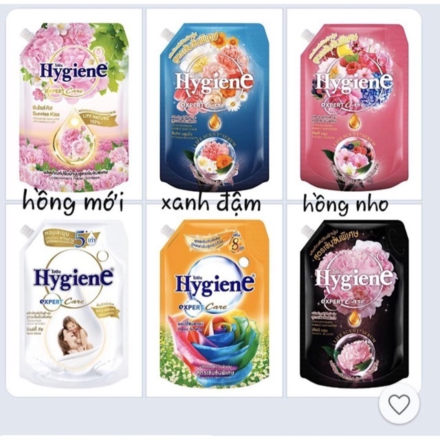 Nước xả vải HYGIENE 1150ml Thái Lan thơm lâu đậm đặc các màu dung dịch xả quần áo expert care vàng trắng đen xanh