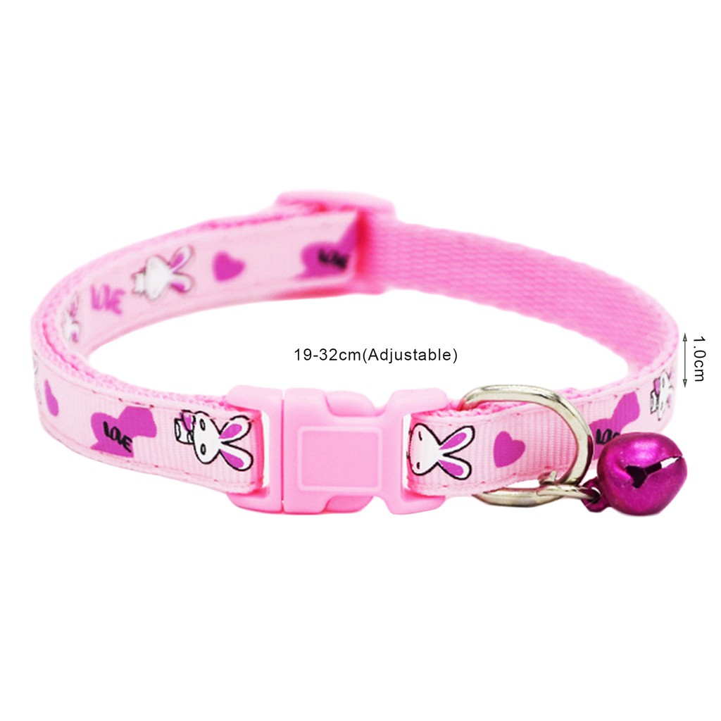 Vòng cổ in họa tiết hoạt hình có quả chuông màu trơn ngộ nghĩnh đáng yêu cho thú cưng