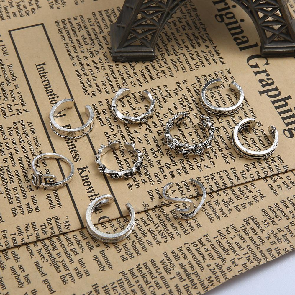 Bộ 9 Nhẫn Đeo Ngón Chân Phong Cách Retro Độc Đáo