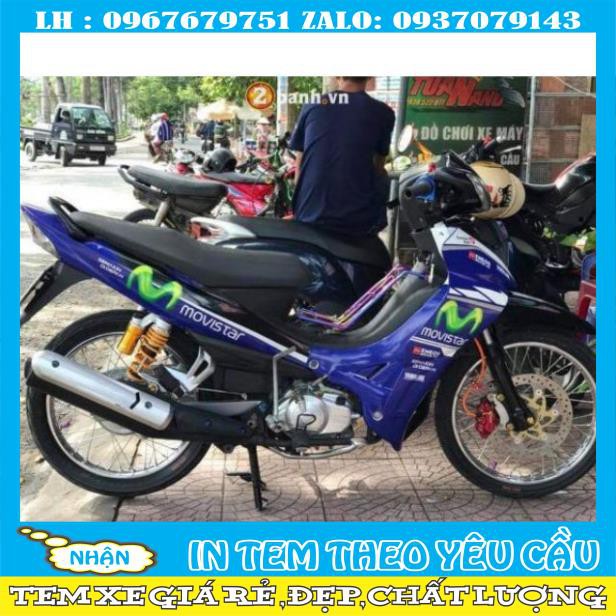 Tem rời jupiter Movista dán xe xanh gp