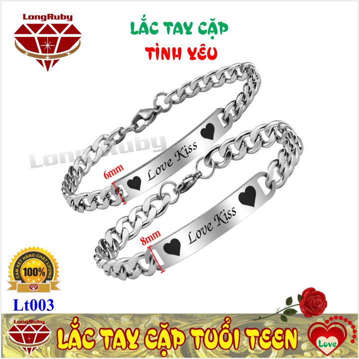 VÒNG TAY ĐÔI DỄ THƯƠNG KHÔNG ĐEN | LẮC CẶP INOX Chữ I LOVE CK, I LOVE VK