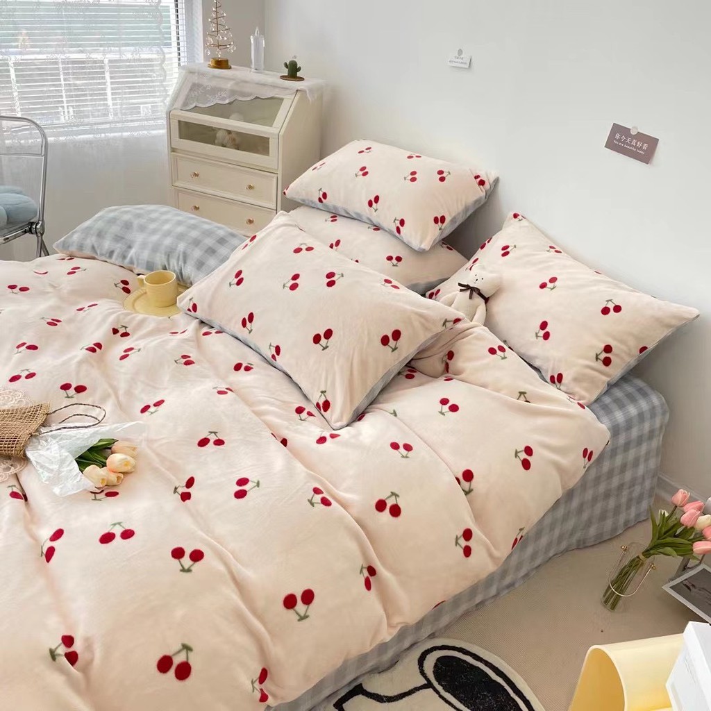 bộ chăn ga nỉ nhung Hàn Quốc mẫu mới | BigBuy360 - bigbuy360.vn