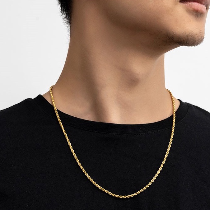 Dây Chuyền Nam Vòng Cổ Nam Titan Không Rỉ Xoắn Trơn HipHop Thời Trang Nam Cao Cấp Gudi Studio
