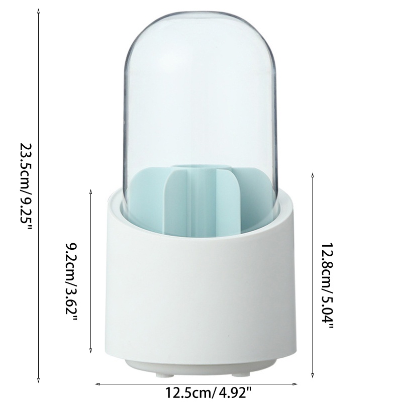 Hộp Đựng Cọ Trang Điểm Cỡ Lớn Xoay 360 Độ Kèm Nắp Đậy Tiện Dụng