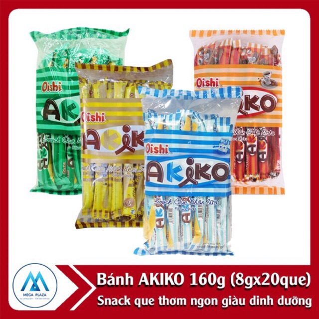 Snack Que Akiko Oishi 6 Vị Tự Trọn 160gr * 20 Que