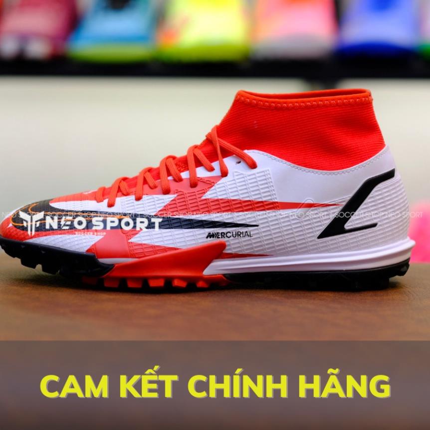 🇫🇲 GIÀY BÓNG ĐÁ NIKE MERCURIAL SUPERFLY 8 ACADEMY CR7 ĐỎ/TRẮNG TF