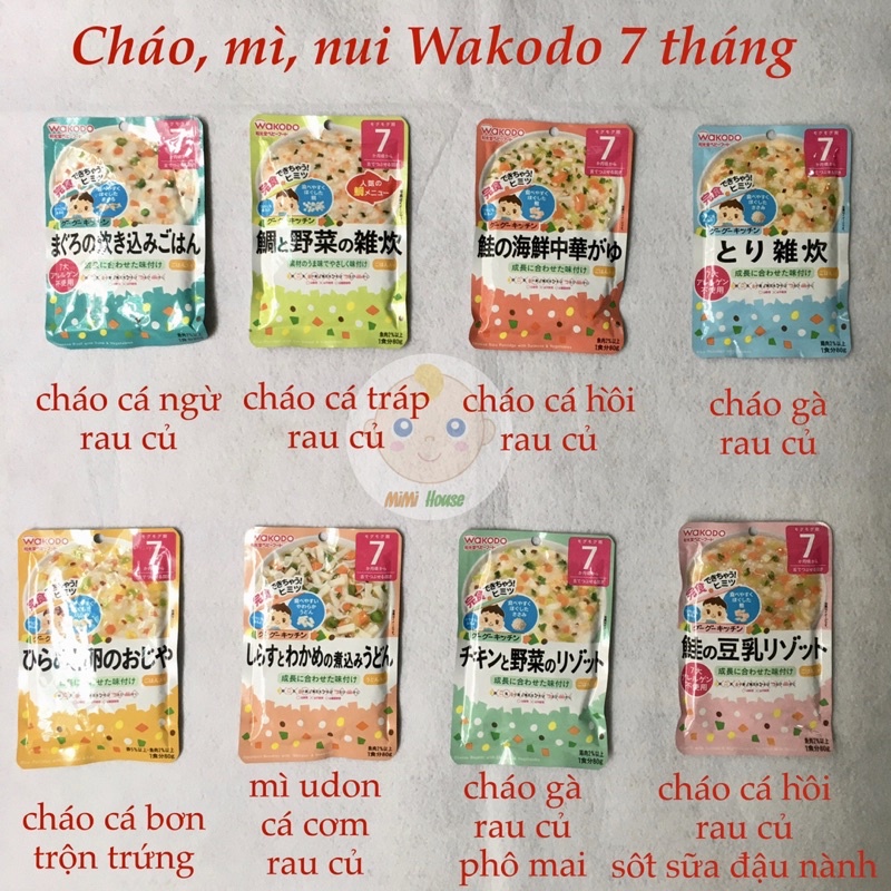 Cháo mì nui súp ăn liền Wakodo cho bé từ 7 tháng, 9 tháng