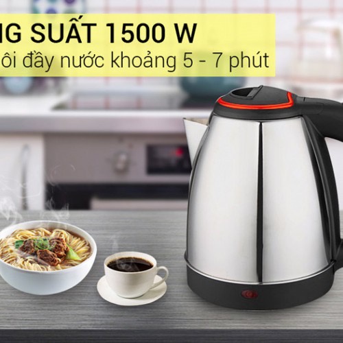 Ấm Siêu Tốc Fujishi 1,8l, Bình Đun Siêu Tốc Inox Cách Nhiệt FB-18