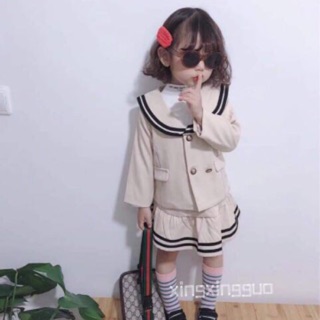 Sét bộ áo vest chân váy hàn quốc bé gái