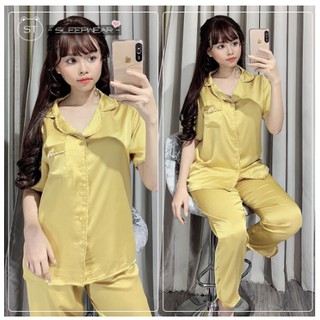 Bộ Pijama Lụa Bèo [Tay Ngắn Quần Dài]