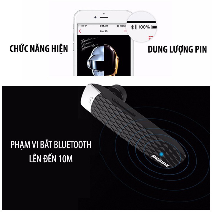 [ Giá siêu rẻ,chính hãng ] Tai nghe Bluetooth một bên Remax RB-T9